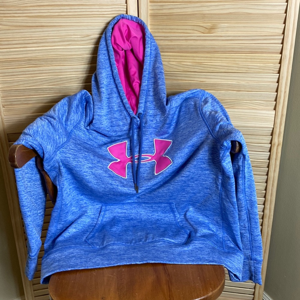 Under Armor Blue & Pink Hoodie Pull String Hoodie Front Pockets Pullover
